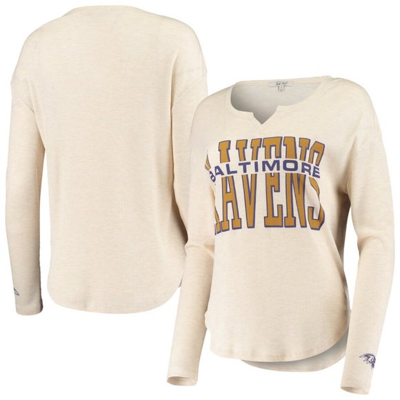 Junk Food Womens NFL Baltimore Ravens Sunday Thermal Shirt New - Picture 2 of 4